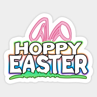 Hoppy Easter Bunny Ears White Sticker